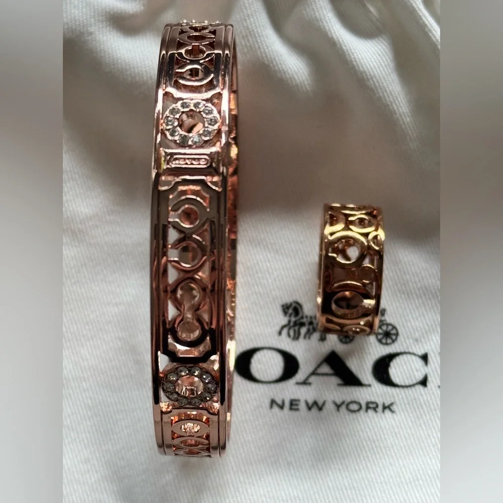 Coach Bangle Bracelet and Ring Set + Dustie